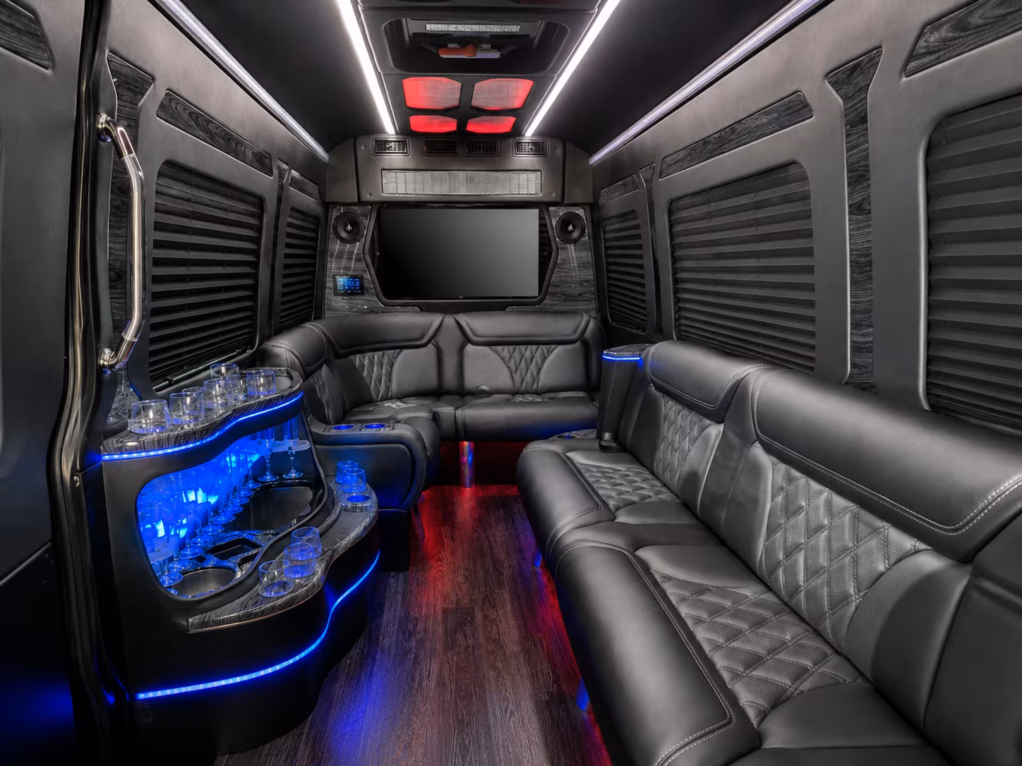 longview 25 passenger party bus interior