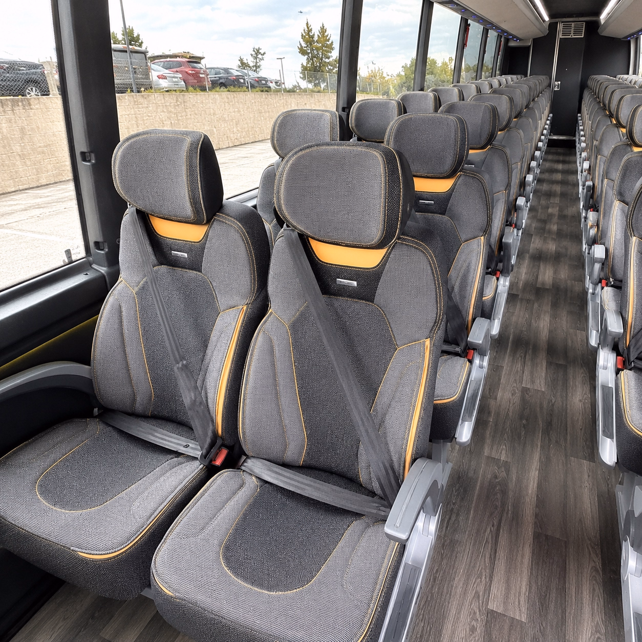 longview charter bus rental interior