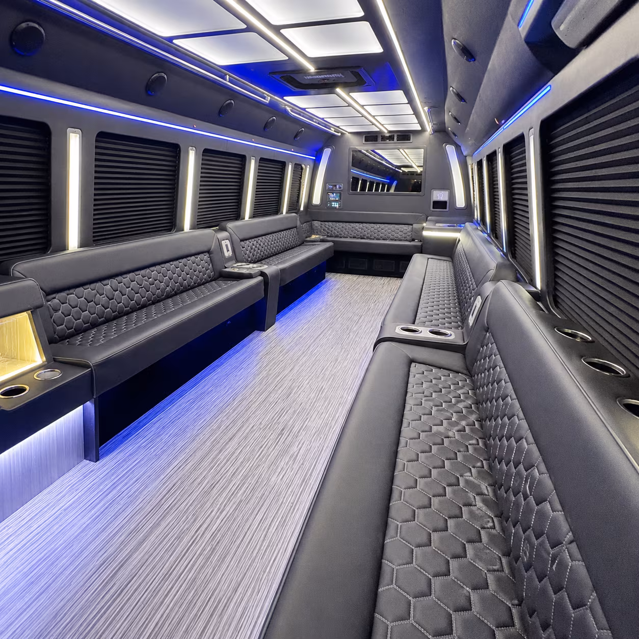 longview party bus rental interior